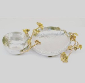 Bol à trempette moderne pour la maison, hôtel, fête de mariage, décor de plat à croustilles et à trempette, couleur noire, design moderne, bols de service pour fruits en métal - Product Image 5