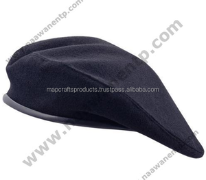 Boina Clásica Vintage de Lana Verde a Rayas, Transpirable, Bordada a Mano, Ajustable, Unisex, para Todas las Estaciones, Uso Diario al Aire Libre - Product Image 3