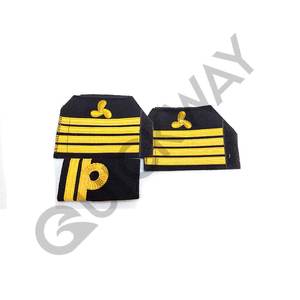 Officiers de cérémonie Grade Diapositives/Épaulettes Couleur noire personnalisée avec barre de couleur or Conception Rand Slide Epaulettes - Product Image 2