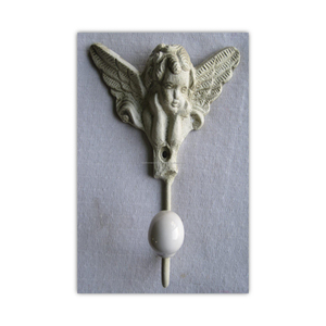 ตะขอติดผนังแบบมีกาวสำหรับตกแต่งบ้านและห้องนอนตะขอแขวนแบบเดี่ยวทำจากเหล็กหล่อสีขาว - Product Image 2