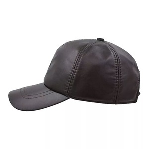Casquette à rabat en cuir marron foncé, casquette de Baseball, en peau de mouton, personnalisable, avec votre propre Design, avec Logo brodé, 100% - Product Image 3