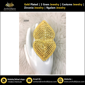 Conjunto de diseñador de bisutería hermosa chapada en oro para novia, anillos de moda para novia africana, joyería, alianzas o anillos de boda - Product Image 3