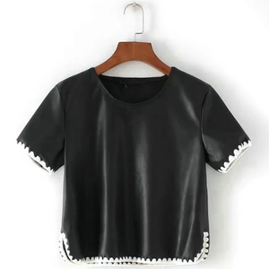 Bonne vente Chemise en cuir respirante pour hommes avec boutons élégants Chemise à manches longues en cuir pour hommes de l'usine - Product Image 2