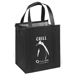 Bolsa de sacola isolada de 13w x 10x15h, com fechamento de zíper e logotipo personalizado opcional da impressão disponível