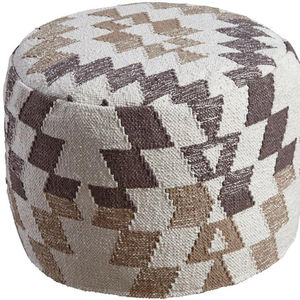 Pouf Kilim en laine gris beige fait à la main tabouret de décoration d'intérieur élégant ou pouf Kilim Unique pouf pour la décoration intérieure - Product Image 1