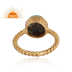 Mojave Amazonite <b>Set</b> Twisted Handmade Brass <b>Gold</b> Plated <b>Ring</b> Fashion Jewellery Classic Collection Dainty Collection - Product Image 4