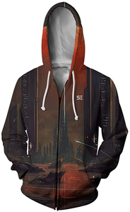 Sweat à capuche épaisse unisexe, en molleton de coton 100%, robuste, avec fermeture éclair, logo imprimé sur mesure, grande taille - Product Image 3