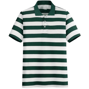 เสื้อยืดแขนสั้นลายทางสำหรับผู้ชาย,ผ้าฝ้าย100% สำหรับฤดูร้อนออกแบบโลโก้ได้ตามต้องการ - Product Image 1