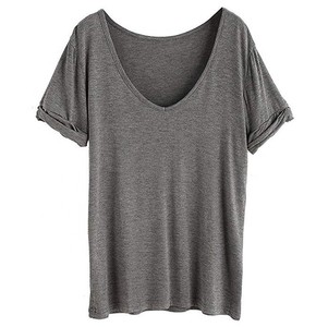New arrival <b>top</b> quality women's blank cotton Summer Short Sleeve Loose Casual T-Shirt - Product Image 2