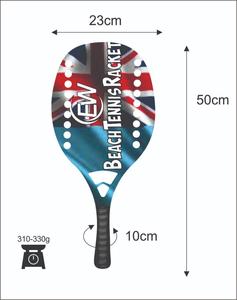 Raquettes de beach tennis sur mesure pour padel/spaddle, logos personnalisés, combinaisons de couleurs, poignée en fibre de carbone, face de 22 mm, poids 320-340 g - Product Image 1