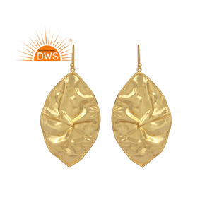 Handmade Latest Design Sterling Silver 18K <b>Gold</b> Plated <b>Dangle</b> <b>Earring</b> Silver Custom Jewelry Manufacturer - Product Image 1