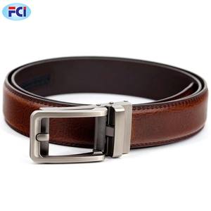 Ceinture à cliquet en métal cuir marron cuir pour hommes, ceinture de haute qualité professionnelle, avec boucle automatique, Style formel masculin, de haute qualité - Product Image 3