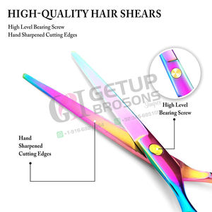 Ciseaux de barbier en acier inoxydable de qualité supérieure avec poignées en caoutchouc pour la coupe de cheveux professionnelle - Ciseaux de salon de beauté durables - Product Image 6