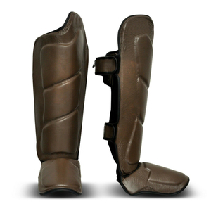 Personalizado al por mayor profesional Shin Instep Pads Brace Guard soporte protección PU Material espinilleras - Product Image 5
