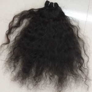 Extensiones de cabello Remy indio sin procesar Temple, máquina de rizos rizados alineados con cutícula virgen 100%, paquetes de trama Doble - Product Image 1