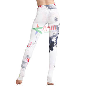 OEM Service Custom Sublimation Print <b>Women's</b> Yoga Pants Leggings Factory Price Bulk with Custom Logo Solid <b>Pattern</b> Leggings - Product Image 5