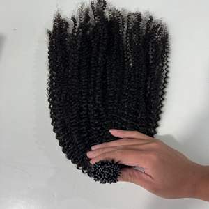 Extensiones de cabello I-tip Kinky Curly Color natural HAIR 100% HUMAN NON REMY HAIR hasta 32 ''precio al por mayor envío rápido - Product Image 2