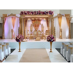 Décoration de mandap de mariage en bois de style vintage, mandap de mariage indien traditionnel, design de mandap attrayant pour mariage en intérieur, États-Unis - Product Image 1
