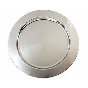 Assiette de chargeur décorative pour hôtel, vaisselle couleur argent, vaisselle artisanale, plat de service et assiette de forme ronde de dernière conception à vendre - Product Image 1