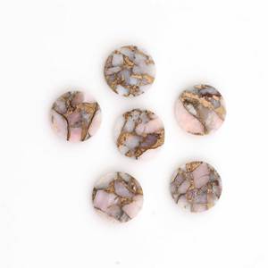 Quartz rose naturel 12x12mm, cabochon lisse, poli, rond plat, calibré, pierre précieuse en vrac pour la fabrication de bijoux, pour bijoux fins - Product Image 3