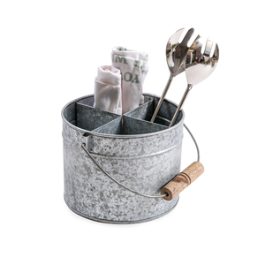 Hot Sale Decorative Designer <b>Utensil</b> Caddy Galvanized Metal Hotel <b>Kitchen</b> Ware Flatware <b>Holder</b> - Product Image 1