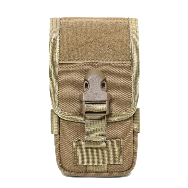 Tactical Double Layer Phone Pouch Molle System Utility EDC Gadget Bag Smartphone Holder Bag with Belt Loop Hook