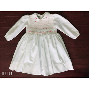 Robe d'été tissée à rayures pour fille, tenue smockée, fabriquée au Vietnam - Product Image 3