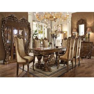Antique Wooden Crafted Dining Room Furniture Set Luxury Baroque Style Dining Room Furniture Design Luxurious Dining Table Set - Product Image 1