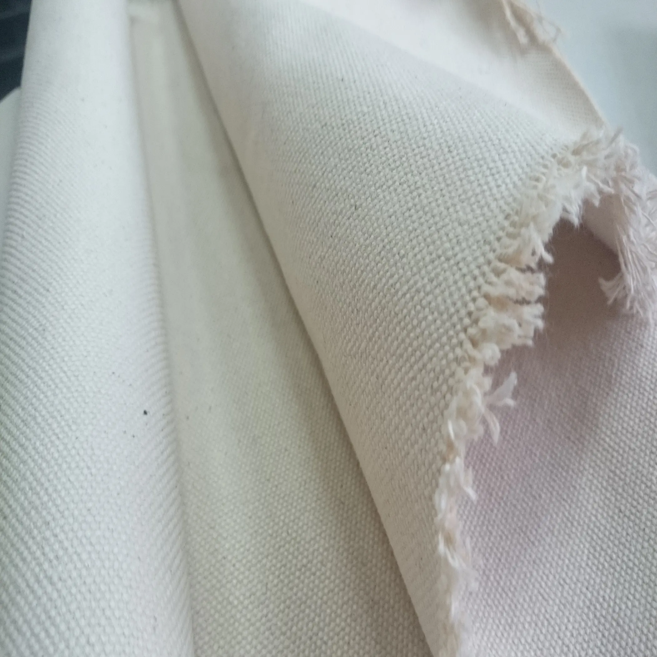 Tessuto di tela realizzato in cotone organico 100% da 10 once a 24 once di qualità in tessuto semplice, tessuto opaco