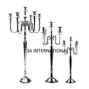 แท่นวางเทียน5แขนทำจากอลูมิเนียมขัดเงาทำมือสำหรับตกแต่งบ้านและร้านอาหารสำหรับเทศกาลคริสต์มาส - Product Image 1