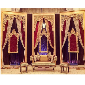 Contemporain Toile De Fond D'étape de Mariage Cadres Photo De Mariage Incroyable Scène Fond Doré Cadres De Luxe De Cérémonie De Mariage De Toile De Fond - Product Image 1