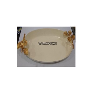 Bandeja acrílica para servir, accesorio decorativo de mármol de Color blanco con dos asas fuertes - Product Image 5