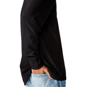 T-shirts à manches longues pour hommes, 100% coton, uni, noir, nouvelle collection été OEM. - Product Image 2