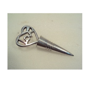 Heart Shape Silver Aluminium Wine Bottle <b>Stoppers</b> - Product Image 1