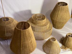 Lámpara colgante de cúpula de estilo mimbre de cuerda de cáñamo Natural hecha a mano tejida de ratán para sala de estar al aire libre hoteles Exterior para Interior - Product Image 2