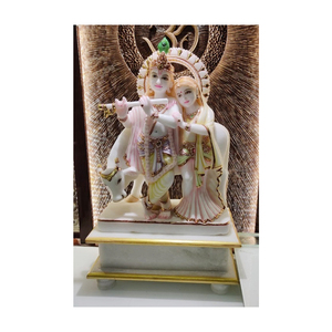 Sculpture Radha Krishna en marbre blanc, magnifique, 15 cm - Product Image 1