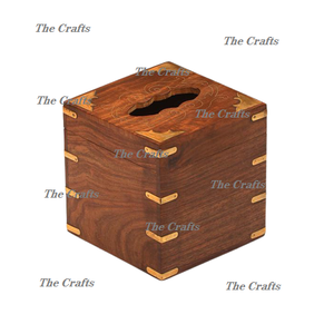 Boîte à mouchoirs en cuir et en bois pour accessoires de salle de bain et de cuisine porte-serviettes de table à prix acceptable - Product Image 5