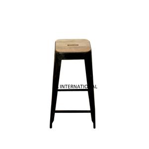 Tabouret de bar en métal en bois de grande taille fini noyer personnalisé pour les restaurants, la maison et l'extérieur moderne pour le comptoir de la ferme - Product Image 5