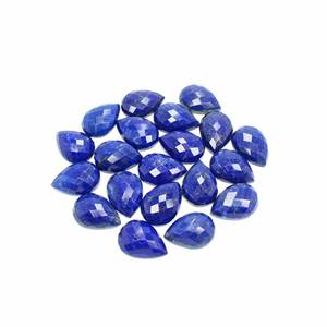 Cabujón facetado de lapislázuli natural, 25x18 MM, piedra preciosa cortada en Pera, par de colores azules - Product Image 4