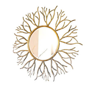<b>ROUND</b> <b>GOLD</b> DECORATIVE <b>MIRROR</b> / WALL <b>MIRROR</b> / HIGH QUALITY WALL HANGING MAKEUP <b>MIRROR</b> FOR HOME DECORATION - Product Image 5