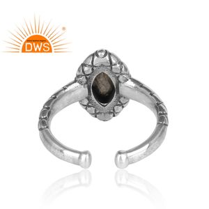 Bague en pierre précieuse naturelle, anneau ajustable, modèle 925, Labradorite Antique, vente en gros - Product Image 4