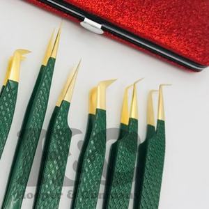 แหนบขนตาสแตนเลสเคลือบสีแหนบตัดเพชรผลิตภัณฑ์ที่กำหนดเองแหนบโลโก้นำเสนอขนมิงค์ - Product Image 4