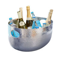 Seau à glace Antique en silicone, panier à vin, baignoire de bière en galvanisé avec finition or, accessoires de Bar de luxe