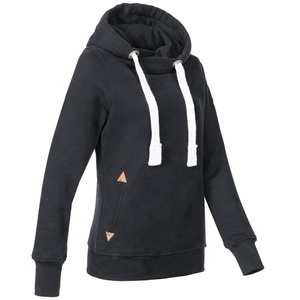 Sudaderas con capucha de manga larga para mujer Color sólido 100% algodón Logo frontal con cordones Colección de otoño e invierno - Product Image 2