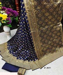 Banarasi ผ้าไหม Jacquard Saree สำหรับผู้หญิง,ชุดใส่ในชีวิตประจำวันชุดสุภาพสตรีผ้าไหมส่าหรีผ้าฝ้ายนุ่มขายส่งราคาถูก - Product Image 1