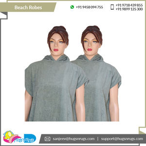 Wholesale Price Customized Modern Design Quick Dry 100% Cotton Zero Twist Beach <b>Robes</b> With Embroidery logo Supplier - Product Image 3