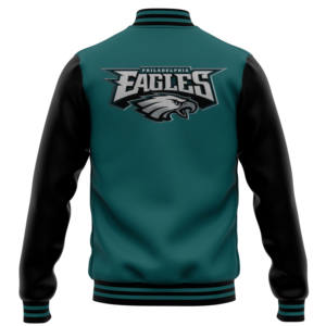 Chaqueta Varsity de Invierno Personalizable para Hombre con Cuello Alto, Lana y Bordado en Cuero - Product Image 2