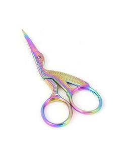 Ciseaux à cuticules en acier inoxydable de 3,5 pouces avec broderie de cigogne - Couleur personnalisée, lame droite pour droitier - Product Image 1