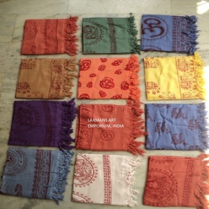 Mix Colors Indian Leaf Printed Viscose Long Summer Women's Pareo <b>Sarongs</b>-Trendy Designer - Product Image 2