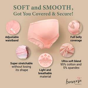 Bmama Meilleur Prix Pack 3 Taille Haute Maternité Réglable Bosse Confortable Plein Coton Taille Libre Respirant Doux Solide Coupe Haute - Product Image 5